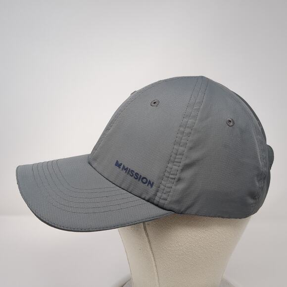 Mission Strapback Hat Gray One Size Adjustable Vent Holes Outdoor - Picture 3 of 9